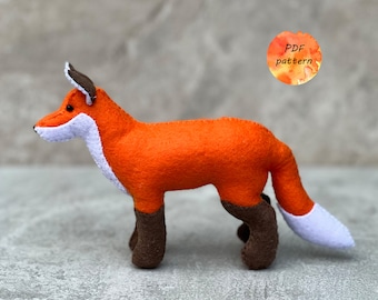 Felt Fox Sewing Pattern PDF Woodland Stuffed Animals Christmas Ornament