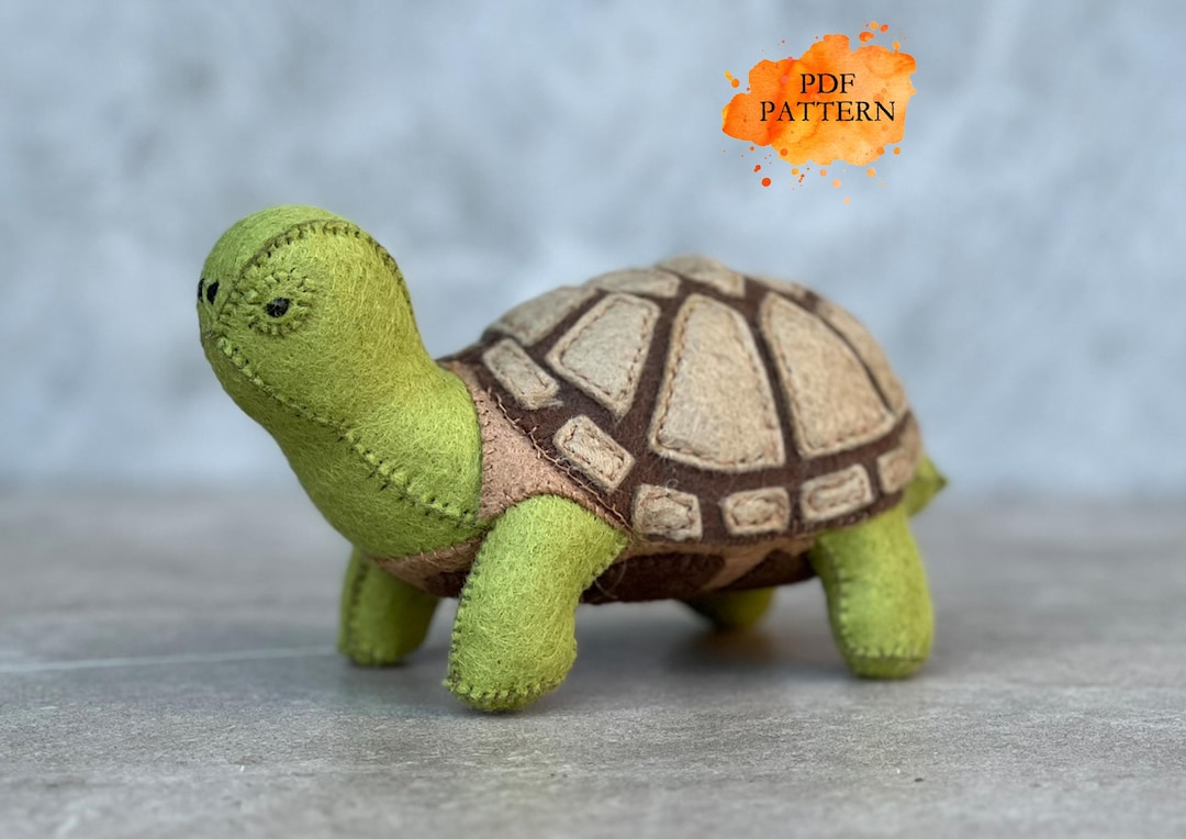 Felt Tortoise With Patchy Shell Digital Sewing Pattern PDF Jungle ...