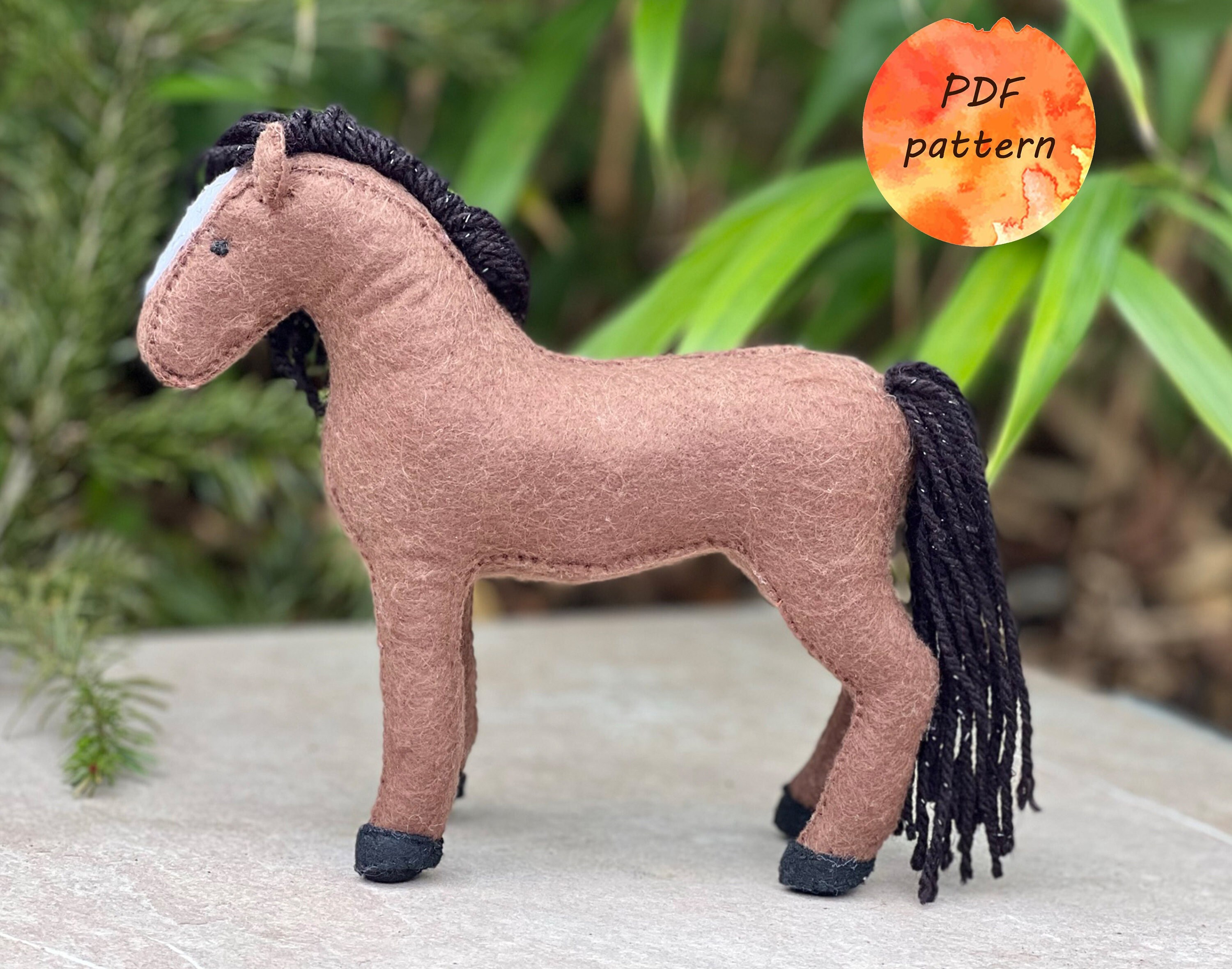 Felt Horse Sewing Pattern PDF Farm Animals Toy Ornament Gift Etsy