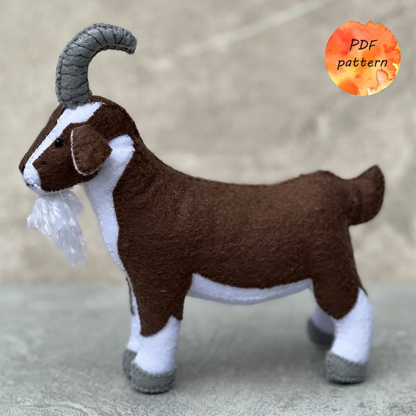 Felt Billy Goat Sewing Pattern PDF Farm Animals