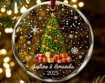 Custom Name Christmas Ornament, Personalized 2025 Christmas Tree Ornament with Names, Couple Gift, Holiday Keepsake for Family Friends AR130