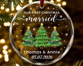 First Christmas as Mr & Mrs Ornament | Custom Wedding Gift for Couple | Newly Married Christmas Keepsake | Custom First Holiday Gift AR122
