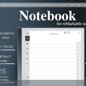 Bloc-notes reMarkable 2 avec liens hypertexte, journal PDF avec liens hypertexte, modèle de tablette numérique à encre électronique, cartes mémoire, bloc-notes numérique pour une étude facile