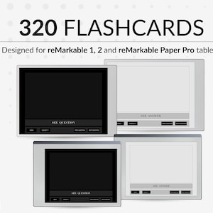 Flashcards for Remarkable 2 & Paper Pro Tablets - Dark Light Mode Hyperlinked PDF Download Templates