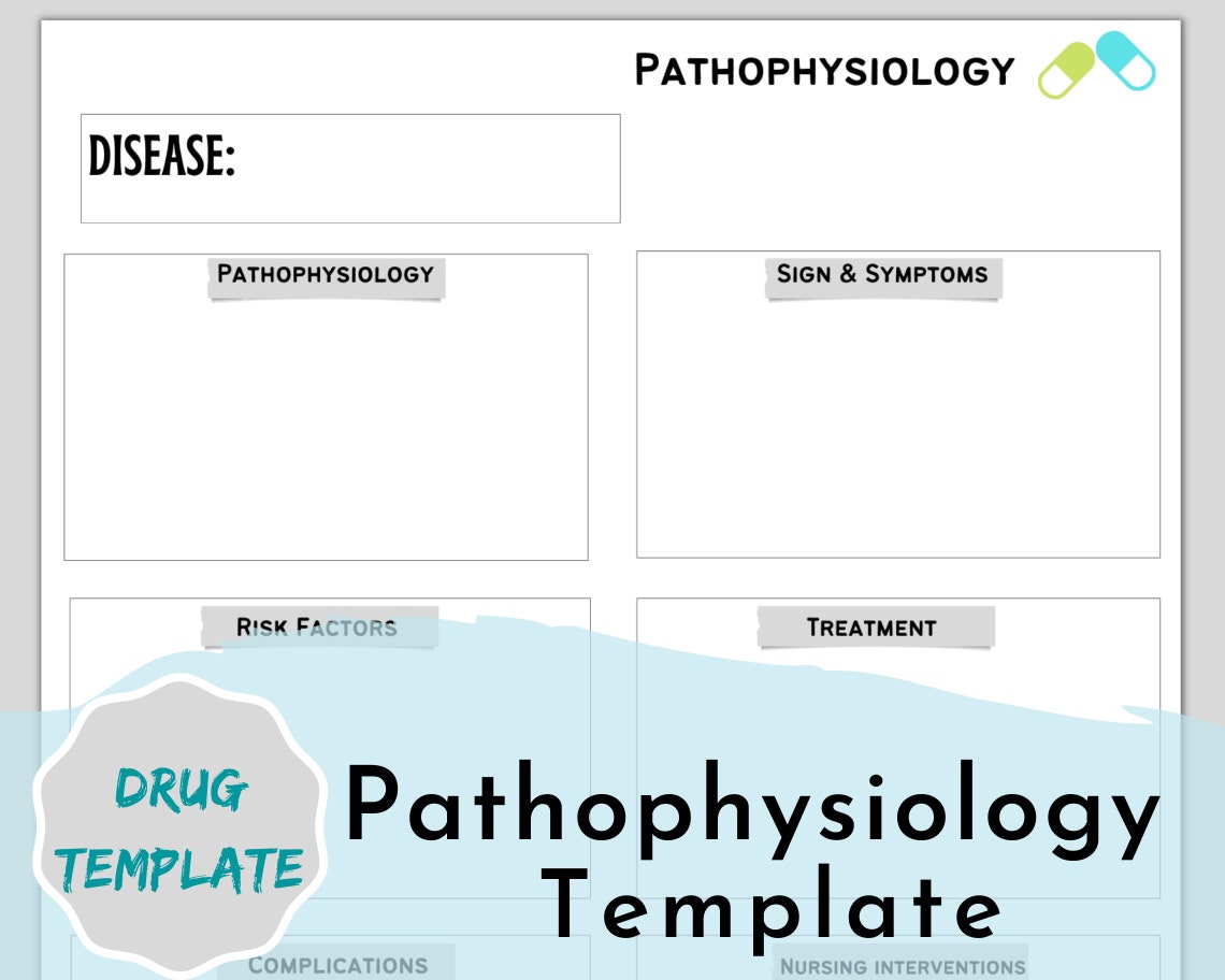 Pathophysiology Template Nursing Concept Map - Etsy