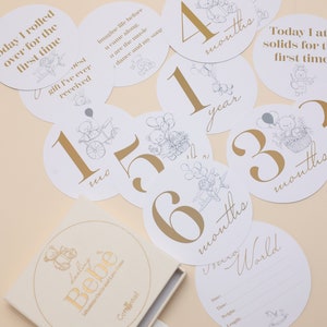 Tarjetas de hitos del bebé y notas de amor