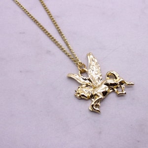 Pegasus Necklace, Gold Pegasus Necklace Pendant, New Old Stock Necklace