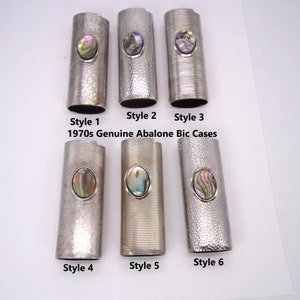 Abalone Bic Lighter Case 1970s,Genuine Abalone Bic Lighter Cases New Old Stock,6 styles Abalone Bic Lighter Case