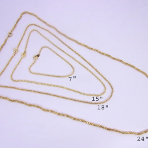 Singapore Twist Chain Necklaces,New Old Stock Vintage 1970s Bright Cut Chain