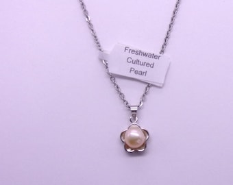 Collar de perlas cultivadas de agua dulce genuinas de 8 mm,