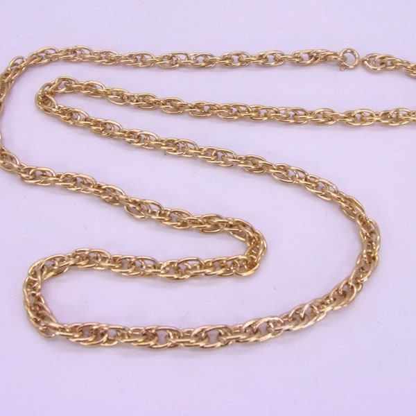 24" Rope Chain 5mm Wide,14Kt Gold Plated Rope Chain,1970s Vintage New Old Stock