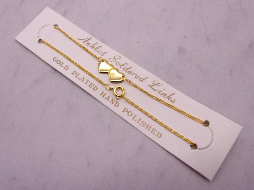 Double heart ankle bracelet Clearance
