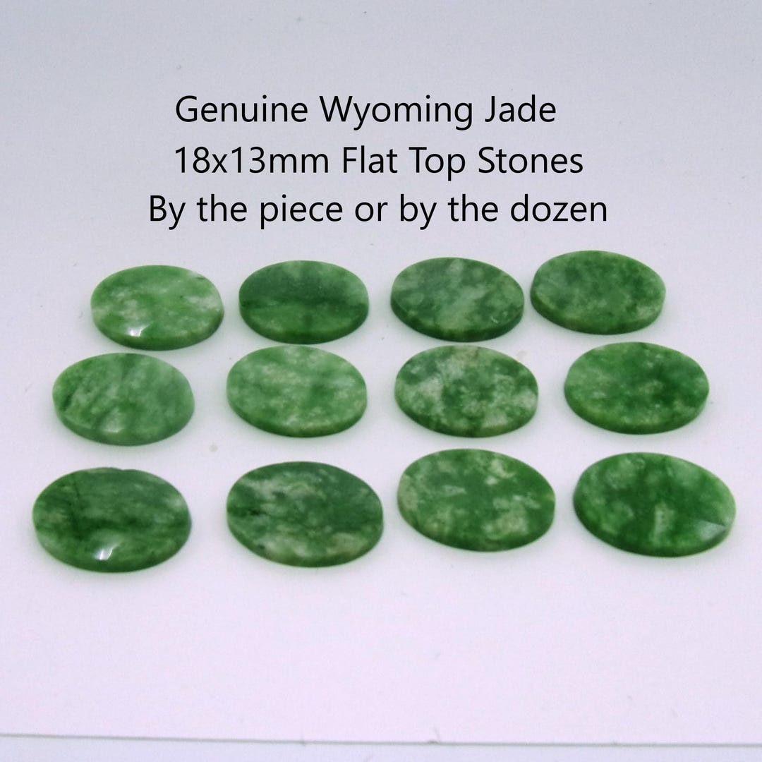 Wyoming Jade 18x13mm Flat Top Stone,genuine Vintage Nephrite