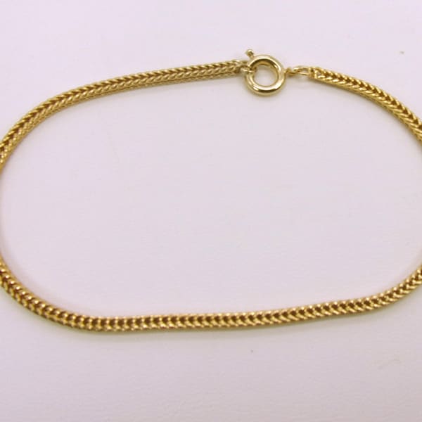 Foxtail Chain Bracelet,New Old Stock Foxtail Bracelet,Vintage 1970s Gold Plated  Square Foxtail Bracelet