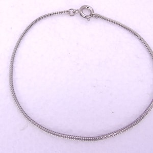 Foxtail Chain Bracelet, New Old Stock Vintage 1970s Foxtail Bracelet,1mm Square Foxtail Chain Bracelet