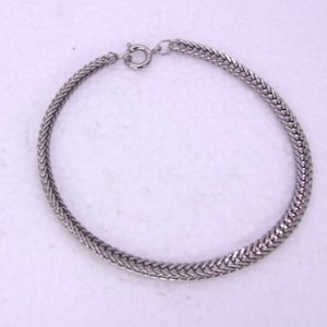 Foxtail Chain Bracelet 3mm Flat,New Old Stock Foxtail Bracelet,Vintage 1970s Foxtail Bracelet