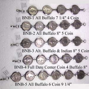 Buffalo Nickel Bracelet,Genuine Buffalo Nickel Bracelet 4,5,6 Coin Buffalo Nickel Bracelets