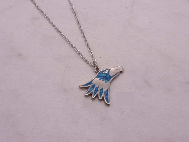 Turquoise Inlay Eagle Turquoise Chip Inlay Eagle Necklace, Faux Turquoise Chip Inlay Eagle ...