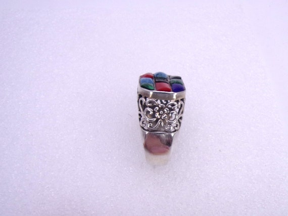 Southwestern Style Sterling Silver Multistone Rin… - image 2