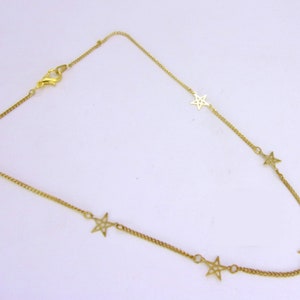 Star Choker,5 Station Star Choker Necklace,1970s New Old Stock Star Choker