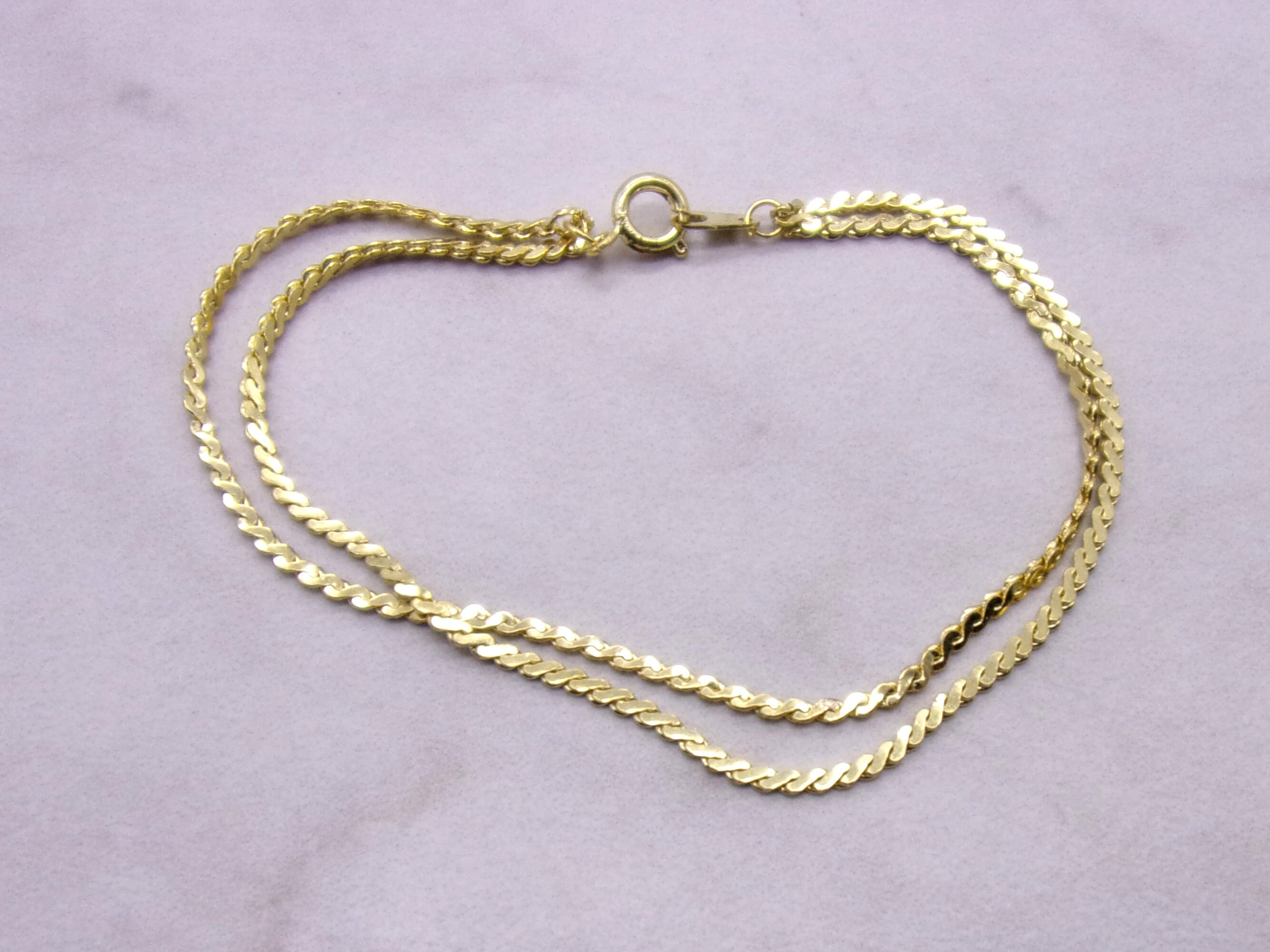 アクセサリー 60s German Vintage Double Chain Bracelet Double Serpentine Bracelet, Double Serpentine Bracelet Gold