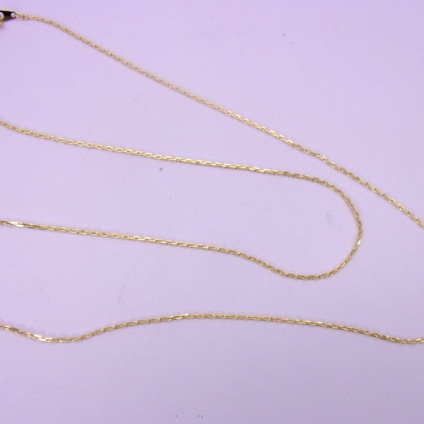 Elongated Link Trace Chain 24 inch,New Old Stock 24 inch Trace Chain,14KT Gold Plated Elongated Link Cable Chain