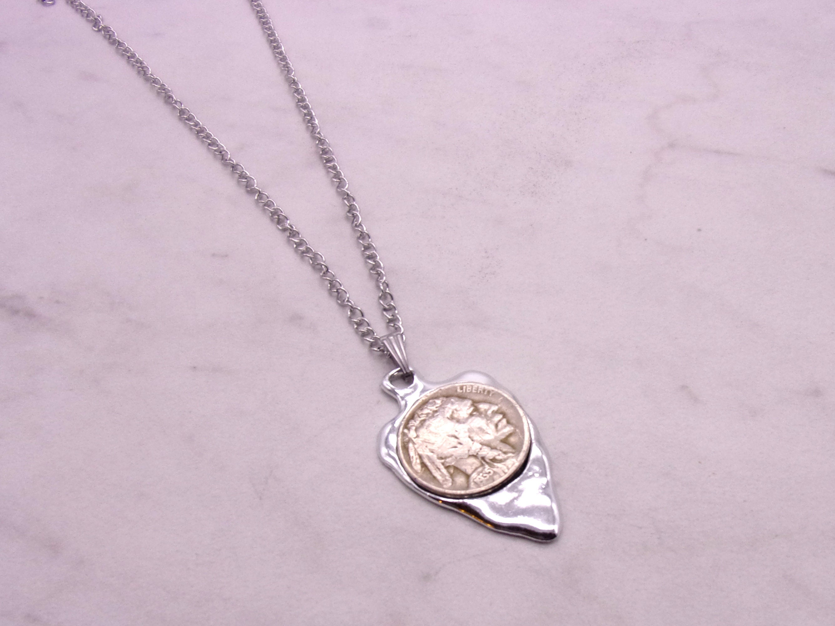 Buffalo Nickel Arrowhead Necklace 