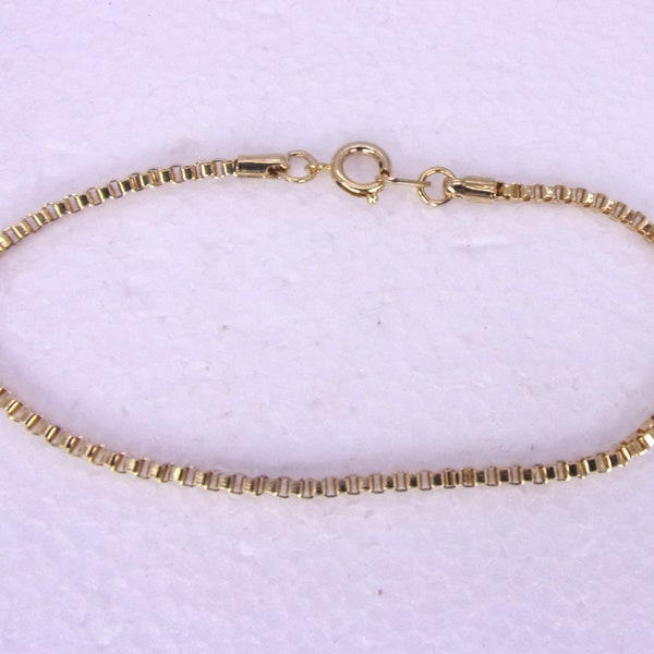 Box Chain Bracelet,New Old Stock 1970s Box Chain Bracelet,2mm Box Chain Bracelet