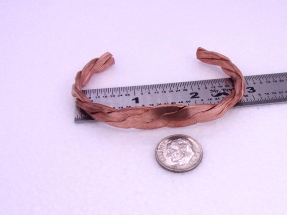 Solid Copper Bracelet,Twisted Hammered Copper Bra… - image 2