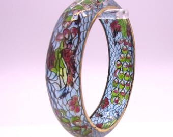 Brazalete Art Nouveau Plique-à-jour producido a mediados y finales del siglo XX, vidrio pintado a mano