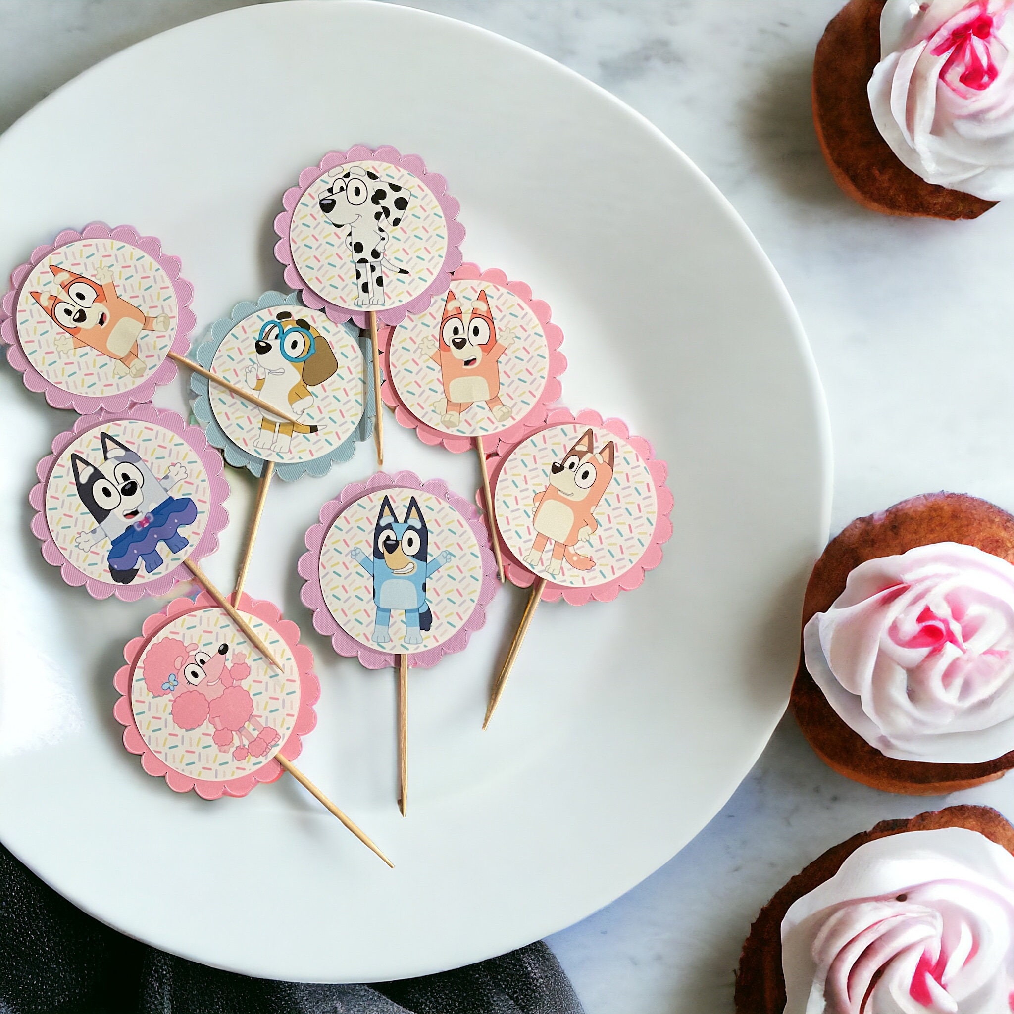 Boho Bluey Vinyl Sticker Toppers
