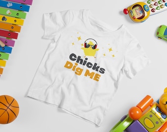 Chicks Dig Me Shirt // Easter Kids Shirt // Boy Shirt // Kids Easter Shirt // Toddler Shirt // Easter Chick // Funny Easter Shirt