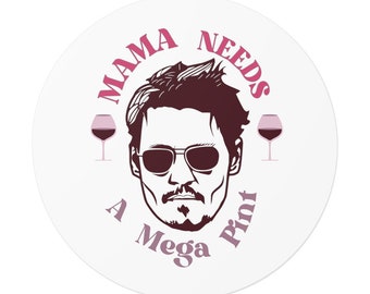 Johnny Depp Mega pint sticker,, mother day gift, Justice for Johnny Depp, Mega Pint Wine sticker, Wine Cup, Johnny Mug,