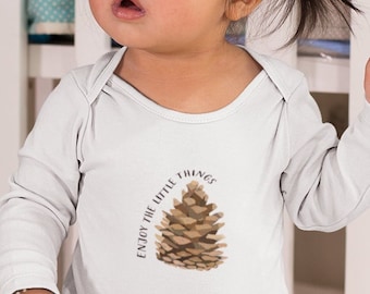 Pinecone Onesie | Nature Onesie | Boho Baby Clothes | Enjoy the Little Things Onesie | Little Wild One Onesie | Explore the Outdoors Onesie
