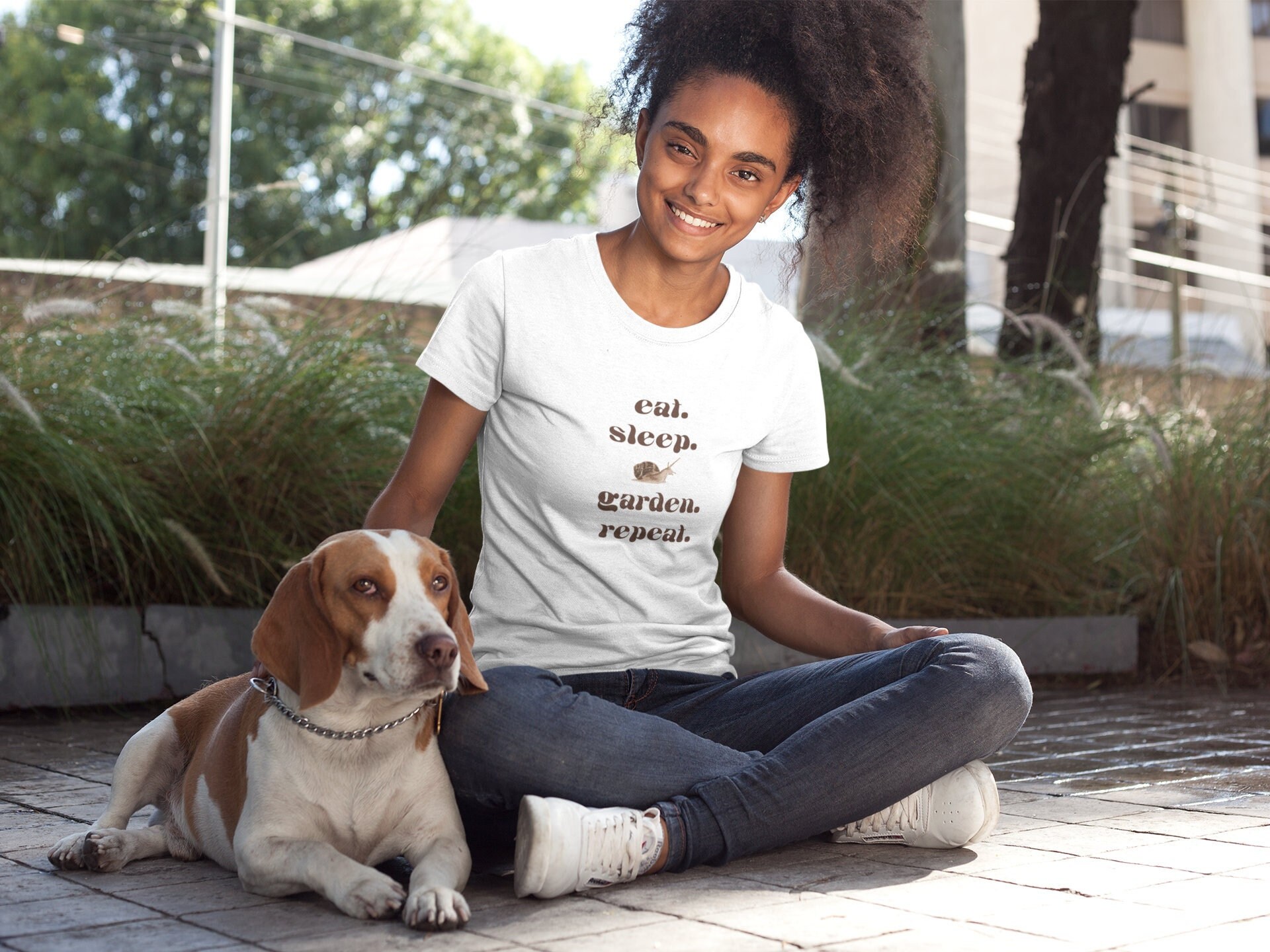 Eat Sleep Garden Repeat | Gardening T Shirt | Womens Garden Shirt | Snail Shirt | Cottagecore Shirt | Boho Womens Shirt | Nature Lover Gift