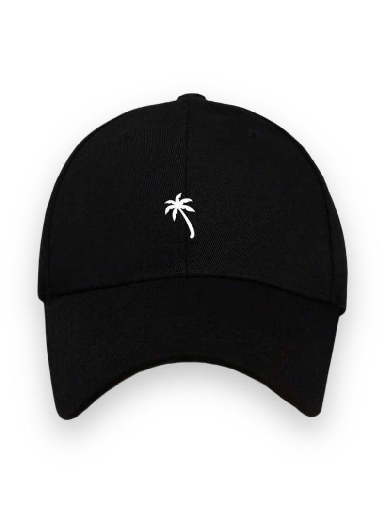 Coconut Tree Graphic Baseball Cap, Black Hat Etsy
