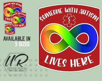 Autism Lives Here Sticker, Autistic Child Decal, Autism Sticker, Autism House Door Sticker, Autism House Window Sticker
