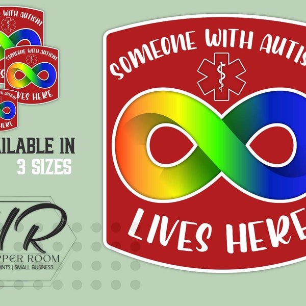 Autism Lives Here Sticker, Autistic Child Decal, Autism Sticker, Autism House Door Sticker, Autism House Window Sticker