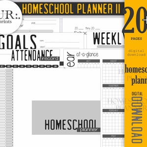 Printable Homeschool Planner, Minimalist Printable Planner, Lesson Planner, Homeschool Mom, Home school planner, Undated Planner