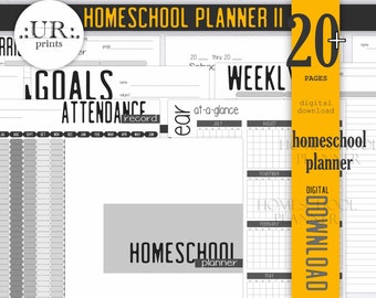 Printable Homeschool Planner, Minimalist Printable Planner, Lesson Planner, Homeschool Mom, Home school planner, Undated Planner