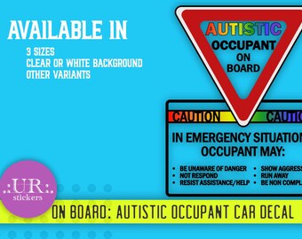 Autistischer Insasse an Bord Auto LKW Aufkleber Aufkleber - Autismus Aufkleber - Autismus Autoaufkleber