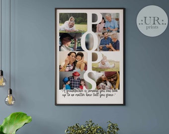 Pops Photo Collage  - Custom Photo Collage - Customized Father's Gift - Personalized Gift for Dad - Printable Father Day Photo Collage