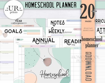 Undated Printable Homeschool Planner, Printable Planner, Lesson Planner, Homeschool Mom, Home school planner, Undated Planner