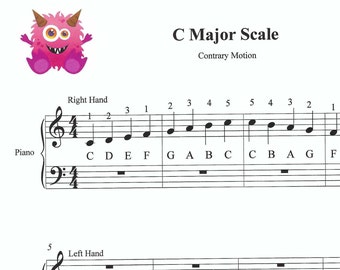 C Major Scale for Beginners, beginner piano sheet music, easy piano, easy scale, easy chords, piano,  easy c scale, easy piano sheet music,