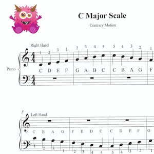 C Major Scale for Beginners, beginner piano sheet music, easy piano, easy scale, easy chords, piano,  easy c scale, easy piano sheet music,