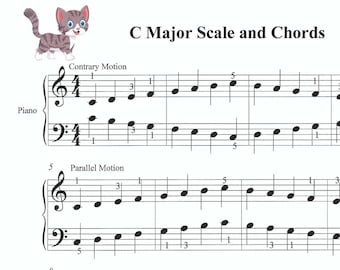 C Major Scale and Chords, easy piano scales, easy piano chords, easy piano sheet music, easy piano, easy sheet, F Major scale, G Major,