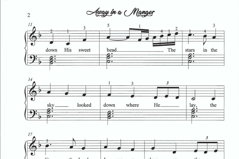 Away in a Manger piano sheet music, Christmas sheet music, piano, let's play music, easy piano sheet music, easy Christmas piano, fun, easy image 5