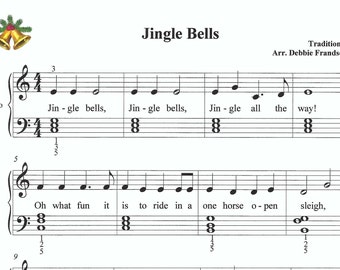 Jingle Bells piano sheet music, easy piano, beginner piano, sheet music, Christmas piano, Christmas sheet music, easy, beginner, Let's Play