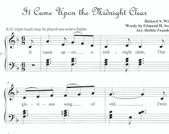 It Came Upon a Midnight Clear piano sheet music, Christmas piano sheet music, Christmas, piano, music, easy Christmas piano, Christmas Sheet