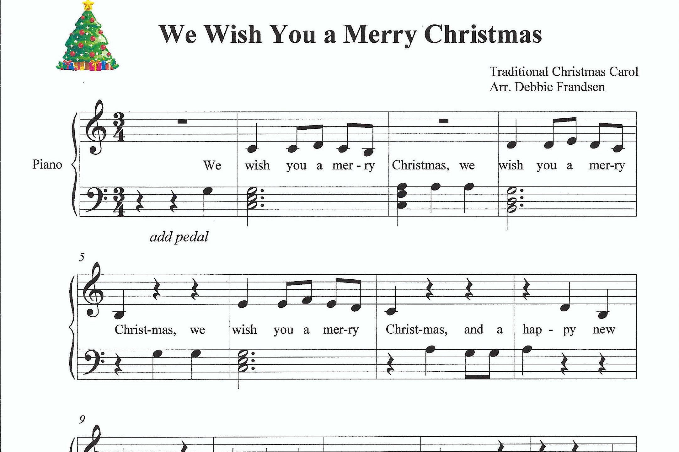 Te Deseamos una Feliz Navidad partitura de piano, Let's Play Music, partitura de piano fácil, divertida, navidad, piano, navidad, fácil